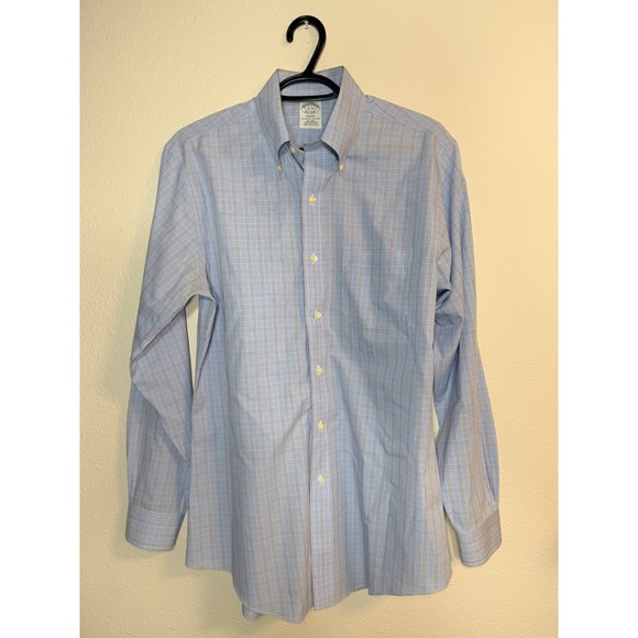 Brooks Brothers Other - Brooks Brothers Regent Non-Iron Dress Shirt 15-33 Blue Plaid Supima Cotton Mens
